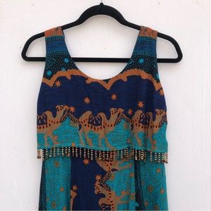 Unique formal gown with beading and desert pattern